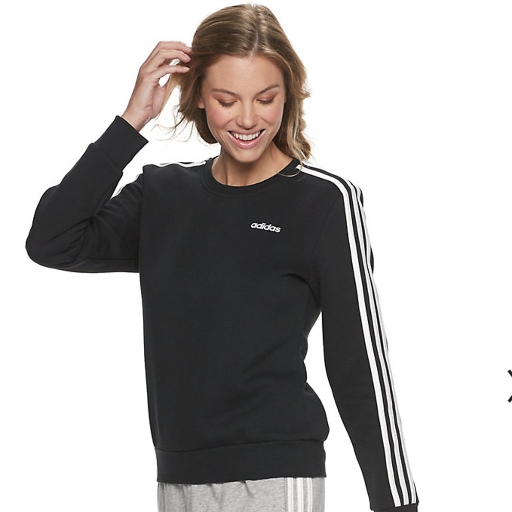Adidas | 3 Stripe Fleece Crew Neck Sweatshirt